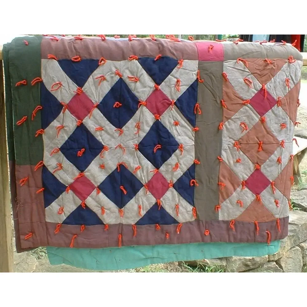 Multi Colored Vintage Patchwork Quilt